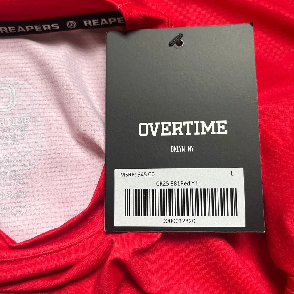 Overtime Elite City Reapers T-shirt Youth Large New NWT Red Basketball Fan Shirt